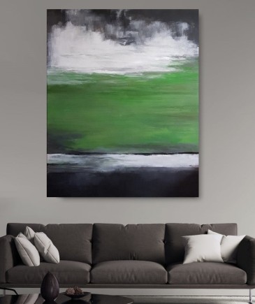 Abstrakcja z zielenią -obraz akrylowy 80/100 cm