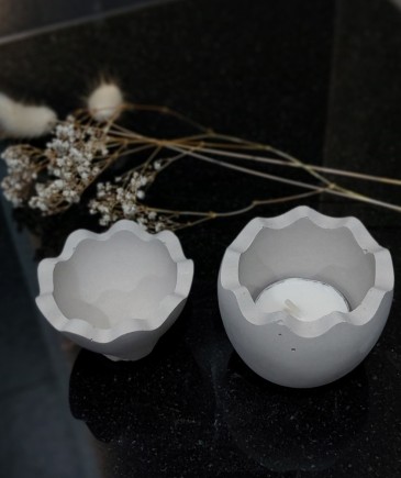 Jajko wielkanocne świecznik z betonu MR handmade