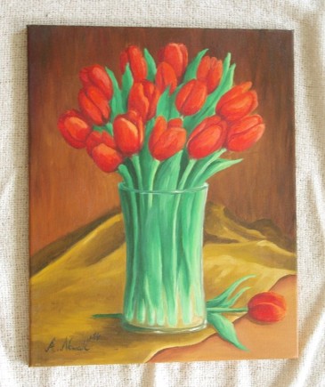 Obraz olejny "tulipany" 50x40